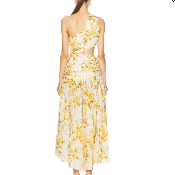 NWT Zimmermann Golden Asymmetric Dress Yellow Toile Floral Size 1 Small 4-6 $895 - Picture 4 of 15